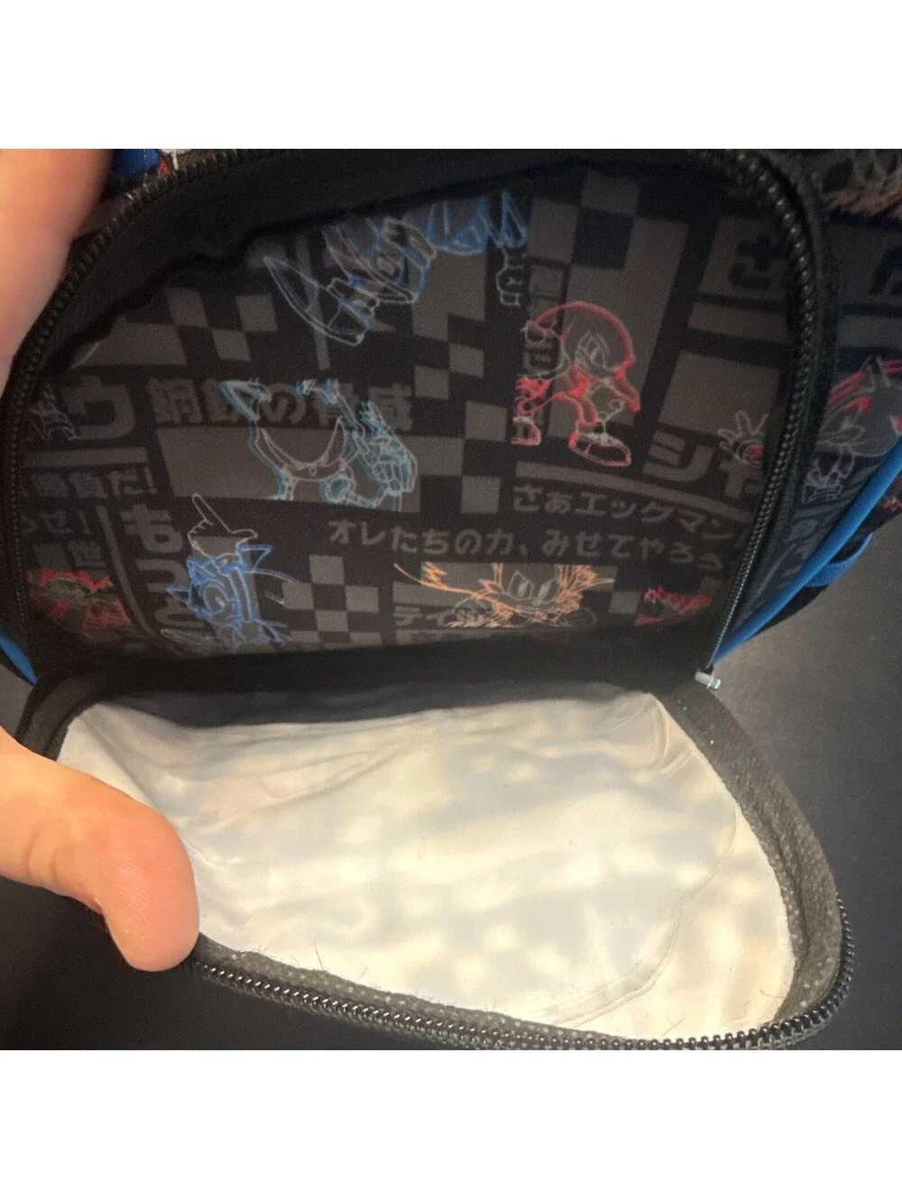 SEGA Sonic the Hedgehog Small Kids Backpack Black/Blue Polyester Zip Pockets